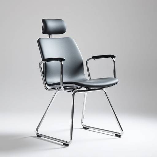 Cadeira de design moderno com estrutura metálica e assento ergonômico.