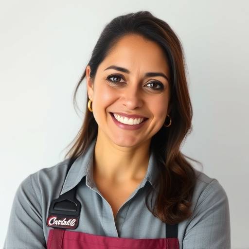 Retrato de Maria Eduarda Costa, vendedora e especialista em atendimento ao cliente da Mobiliária Carvalho.